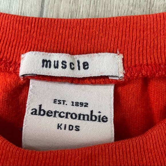 Abercrombie and Fitch Boys Orange T shirt , Embroidered Logo. Size M 100% Cotton - Picture 8 of 11